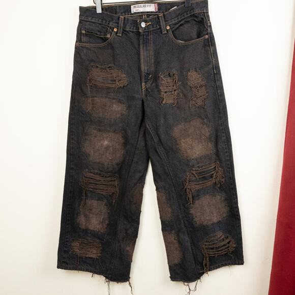 Custom wide leg baggy flared jeans - Picture 1 of 5